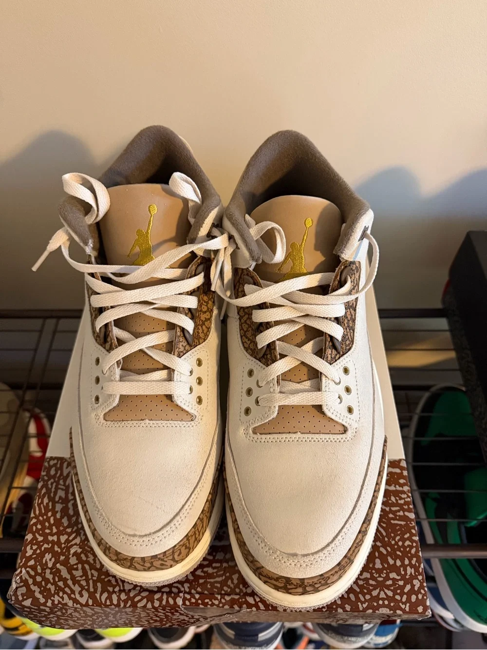 Jordan Sneakers in White, Brown and Gold